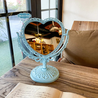 Ins grozāms divpusējs spogulis 360 grādos grozāms darbvirsmas kosmētikas spogulis var stāvēt Galds kompakts spogulis kosmētikas spogulis korejiešu