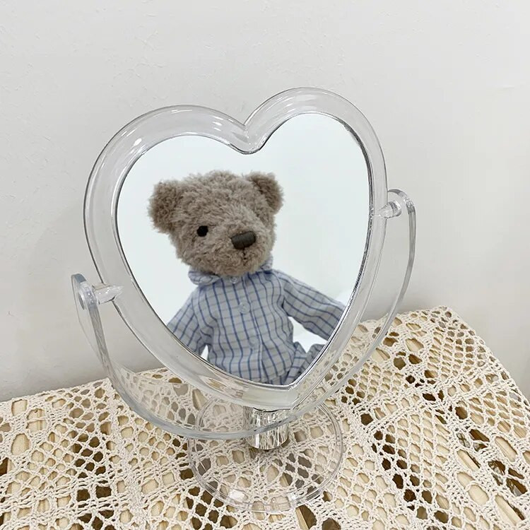 Ins grozāms divpusējs spogulis 360 grādos grozāms darbvirsmas kosmētikas spogulis var stāvēt Galds kompakts spogulis kosmētikas spogulis korejiešu