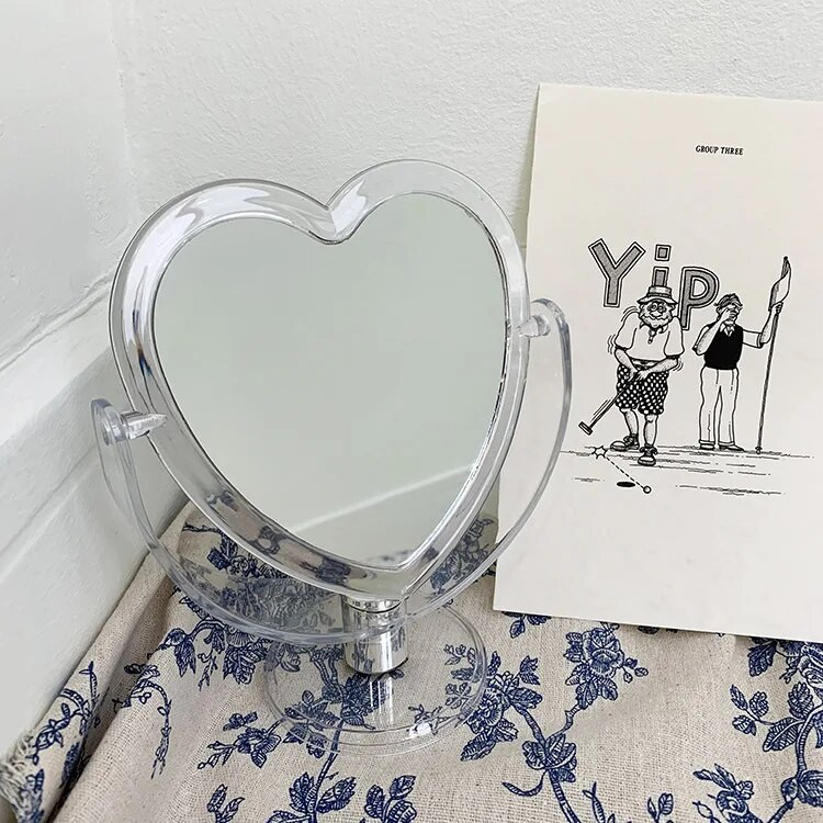 Ins grozāms divpusējs spogulis 360 grādos grozāms darbvirsmas kosmētikas spogulis var stāvēt Galds kompakts spogulis kosmētikas spogulis korejiešu