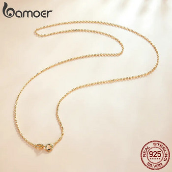 BAMOER Classic Basic Chain 100% 925 Ασημένιο κούμπωμα Αστακός ρυθμιζόμενο κολιέ Αλυσίδα μόδας κοσμήματα για γυναίκες