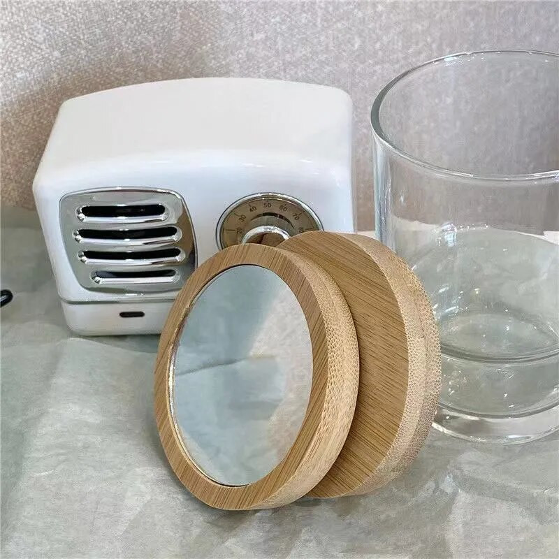 Tīra koka kosmētikas spogulis apaļš pārnēsājams spogulis grima spogulis studentu pārnēsājams grims maza princeses tualetes spogulis iedomība