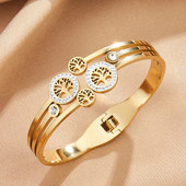 Divu krāsu nerūsējošā tērauda rokassprādzes koka dzīvības aproce