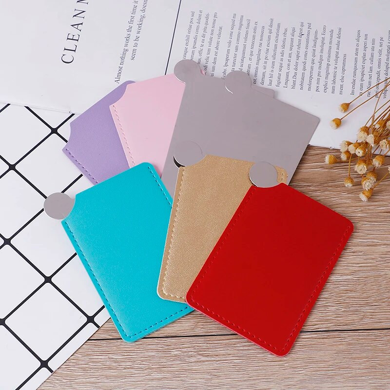 1 db rozsdamentes acél kozmetikai tükör, törhetetlen, hordozható utazási törésálló sminktükör hordhüvellyel, születésnapi ajándék