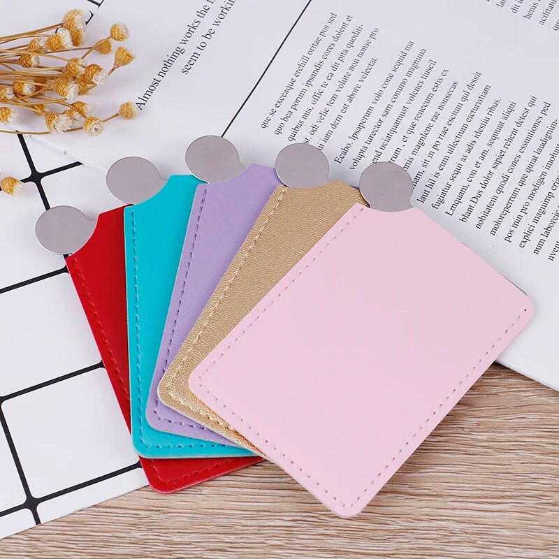 1 db rozsdamentes acél kozmetikai tükör, törhetetlen, hordozható utazási törésálló sminktükör hordhüvellyel, születésnapi ajándék