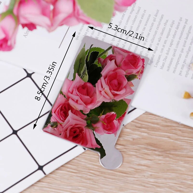 1 db rozsdamentes acél kozmetikai tükör, törhetetlen, hordozható utazási törésálló sminktükör hordhüvellyel, születésnapi ajándék