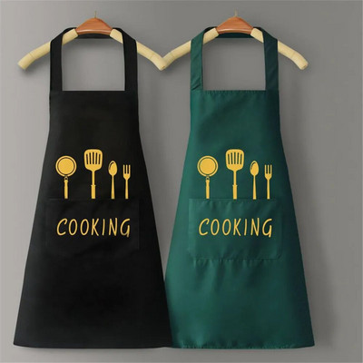 Kitchen Household Waterproof and Oil-proof Men and Women New Apron Korean Version Japanese Work Housework Apron Overalls 2022