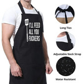 1vnt juoda prijuostė su didele kišene, skirta apsaugoti maisto higieną ir drabužius nuo užteršimo gaminant maistą virtuvėje