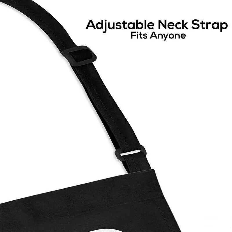 1vnt juoda prijuostė su didele kišene, skirta apsaugoti maisto higieną ir drabužius nuo užteršimo gaminant maistą virtuvėje