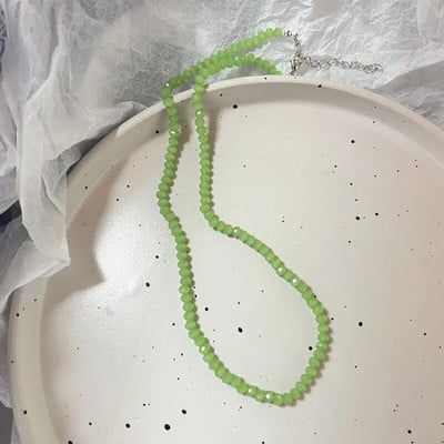 Vasaros žalios spalvos karoliai, rankų darbo karoliukais puošta raktikaulio grandinėlė Choker šviesus prabangus dizaino karoliai, 2022 m. aksesuarai