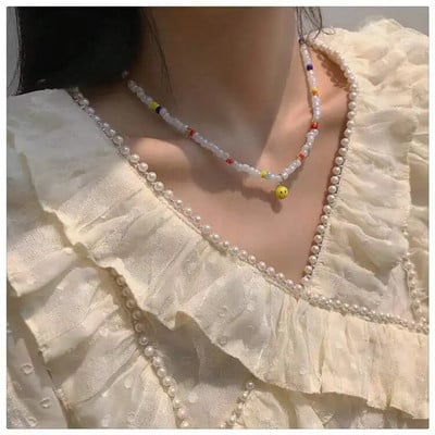 Vasaros žalios spalvos karoliai, rankų darbo karoliukais puošta raktikaulio grandinėlė Choker šviesus prabangus dizaino karoliai, 2022 m. aksesuarai