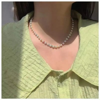 Vasaros žalios spalvos karoliai, rankų darbo karoliukais puošta raktikaulio grandinėlė Choker šviesus prabangus dizaino karoliai, 2022 m. aksesuarai