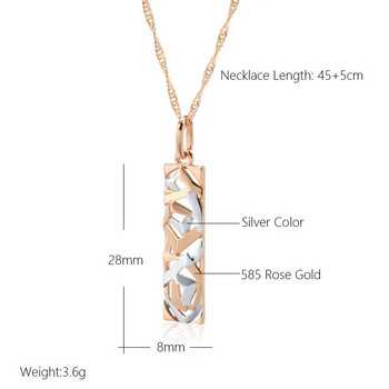 Kinel New Fashion τετράγωνο φαρδύ μενταγιόν κολιέ για γυναίκες 585 ροζ χρυσό ασημί Μείγμα χρωμάτων Boho μακρύ κολιέ Ethnic ρετρό κοσμήματα