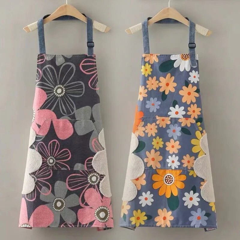 Moodsad koduköök vee- ja õlikindlad tööriided naiste hingav saastumisvastane Jaapani puuvillane vööpõll