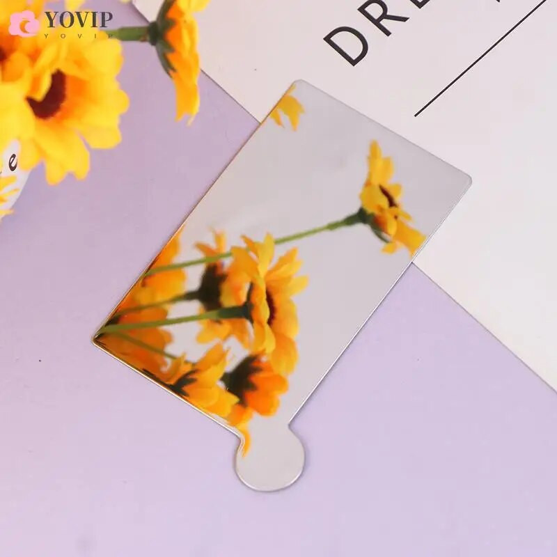 Pārnēsājams mini nerūsējošā tērauda nesalaužams grima kabatas spogulis kosmētikas spogulis jauks grima rokas kabatas spogulis