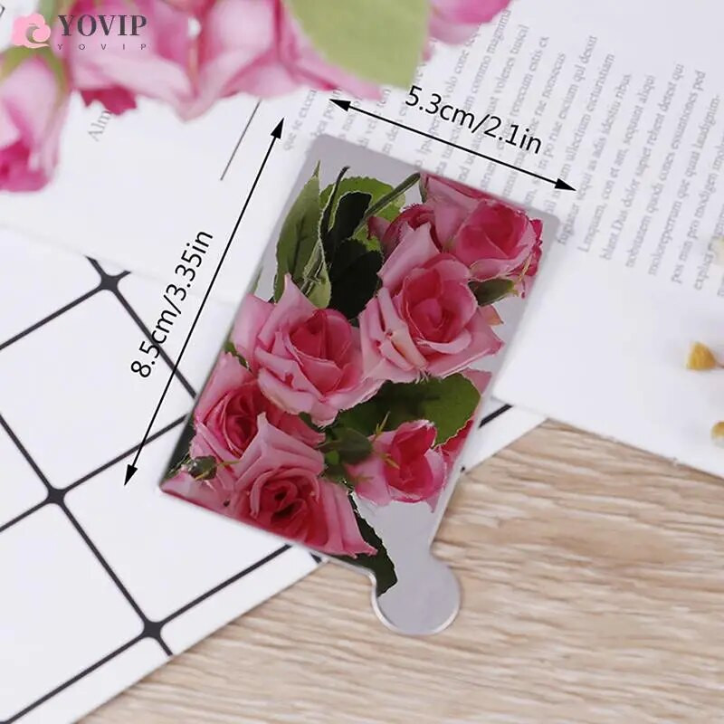 Pārnēsājams mini nerūsējošā tērauda nesalaužams grima kabatas spogulis kosmētikas spogulis jauks grima rokas kabatas spogulis