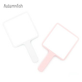 Autumnfish liels kosmētikas spogulis Rokā turams kosmētikas spogulis balts rozā HD kosmētikas spogulis Ērts pārnēsājams vienkāršs dizains