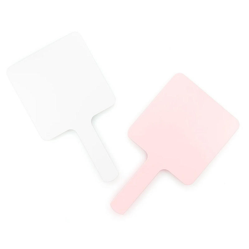 Autumnfish liels kosmētikas spogulis Rokā turams kosmētikas spogulis balts rozā HD kosmētikas spogulis Ērts pārnēsājams vienkāršs dizains