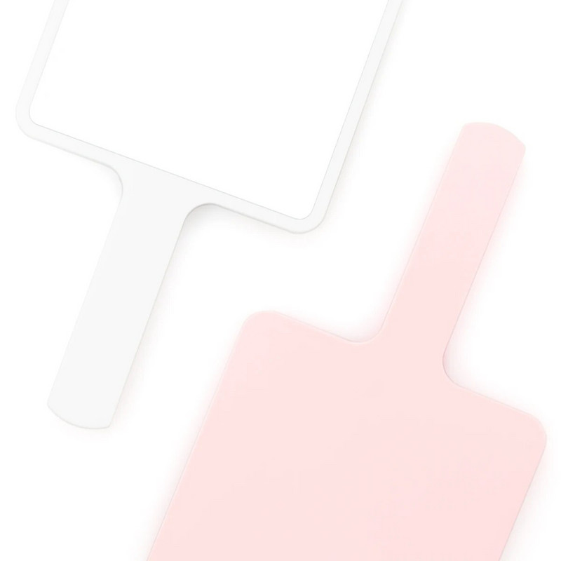 Autumnfish liels kosmētikas spogulis Rokā turams kosmētikas spogulis balts rozā HD kosmētikas spogulis Ērts pārnēsājams vienkāršs dizains