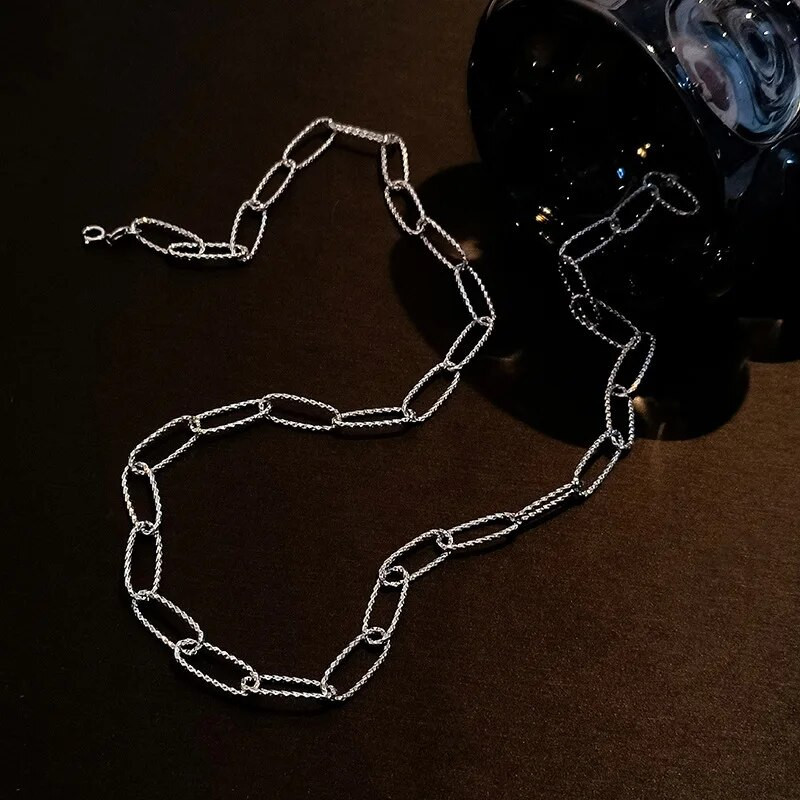 Populāra dzirkstoša kaklarota sievietēm, atslēgas kaula ķēde, sudraba krāsa, modes rotaslietas kāzu ballītei dzimšanas dienas dāvana