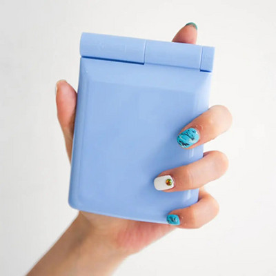 Mini portatīvie lukturi LED aplauzuma spogulis, rokas turams salokāmas gaismas diodes kabatas grima spogulis gaismas skaistumkopšanas spoguļi kosmētikas rīks