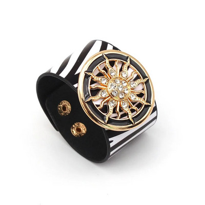 Modes Leoparda ādas rokassprādze sievietēm Vienkārša All-Match V Word Wide Charm Cuff Wrap Rokassprādze sieviešu aproces rotaslietas