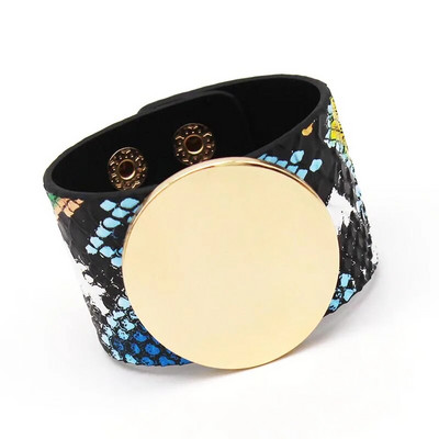 Modes Leoparda ādas rokassprādze sievietēm Vienkārša All-Match V Word Wide Charm Cuff Wrap Rokassprādze sieviešu aproces rotaslietas
