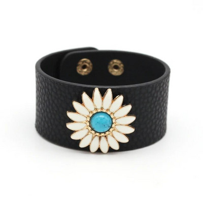 Modes Leoparda ādas rokassprādze sievietēm Vienkārša All-Match V Word Wide Charm Cuff Wrap Rokassprādze sieviešu aproces rotaslietas