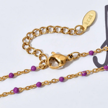 ZMZY Νέο Έγχρωμο Λεπτό Επίχρυσο Βραχιόλια με Αλυσίδα από Ανοξείδωτο Ατσάλι για Γυναικείες Σύνδεσμοι Βραχιόλι με χάντρες από σμάλτο Κοσμήματα Femme Pulseira