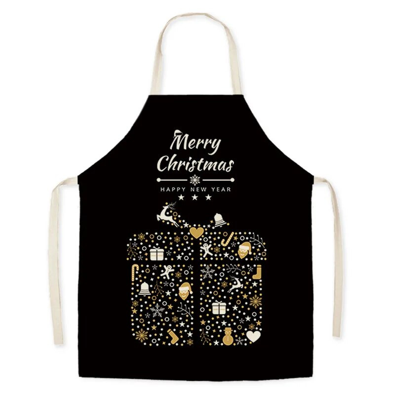 Jõulupuu kingimustriline linane plekikindel põll varrukateta täiskasvanute põlle ettekandja vormiriietus Köök uudsed köögitarvikud