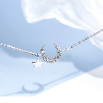 Κορεάτικο χαριτωμένο αστέρι φεγγάρι μενταγιόν βραχιόλι με πεταλούδα για κορίτσι Μοντέρνο Κομψό, γυαλιστερό, ρυθμιζόμενη αλυσίδα ζιρκόνιο βραχιόλι Γυναικεία κοσμήματα Δώρο