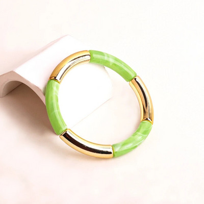 FishSheep Bohēmijas krāsainie sveķu bambusa sakraujamie rokassprādzes sievietēm Modernas elastīgas ķēdes rokassprādzes Aproces Rotaslietas Dāvanas