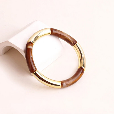 FishSheep Bohēmijas krāsainie sveķu bambusa sakraujamie rokassprādzes sievietēm Modernas elastīgas ķēdes rokassprādzes Aproces Rotaslietas Dāvanas