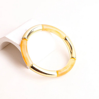 FishSheep Bohēmijas krāsainie sveķu bambusa sakraujamie rokassprādzes sievietēm Modernas elastīgas ķēdes rokassprādzes Aproces Rotaslietas Dāvanas