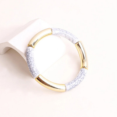 FishSheep Bohēmijas krāsainie sveķu bambusa sakraujamie rokassprādzes sievietēm Modernas elastīgas ķēdes rokassprādzes Aproces Rotaslietas Dāvanas