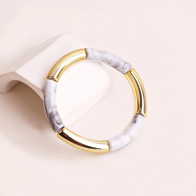 FishSheep Bohēmijas krāsainie sveķu bambusa sakraujamie rokassprādzes sievietēm Modernas elastīgas ķēdes rokassprādzes Aproces Rotaslietas Dāvanas