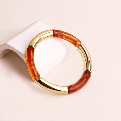 FishSheep Bohēmijas krāsainie sveķu bambusa sakraujamie rokassprādzes sievietēm Modernas elastīgas ķēdes rokassprādzes Aproces Rotaslietas Dāvanas