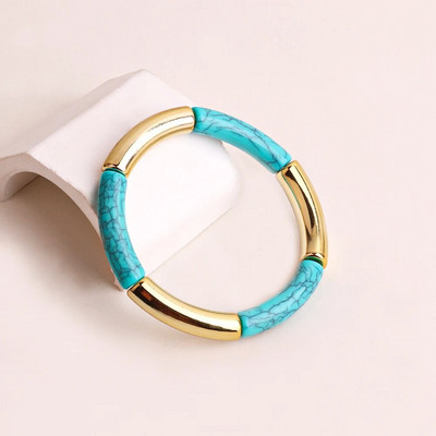 FishSheep Bohēmijas krāsainie sveķu bambusa sakraujamie rokassprādzes sievietēm Modernas elastīgas ķēdes rokassprādzes Aproces Rotaslietas Dāvanas