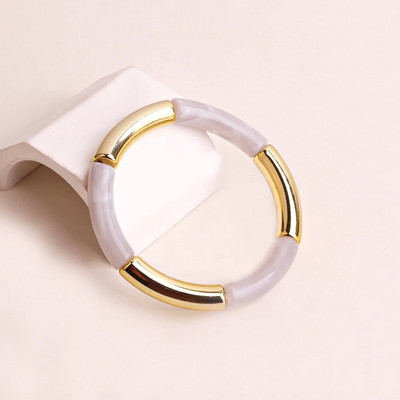 FishSheep Bohēmijas krāsainie sveķu bambusa sakraujamie rokassprādzes sievietēm Modernas elastīgas ķēdes rokassprādzes Aproces Rotaslietas Dāvanas