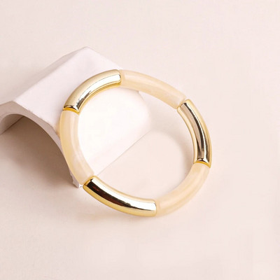 FishSheep Bohēmijas krāsainie sveķu bambusa sakraujamie rokassprādzes sievietēm Modernas elastīgas ķēdes rokassprādzes Aproces Rotaslietas Dāvanas