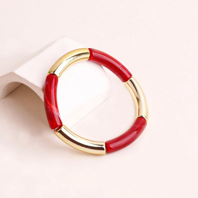 FishSheep Bohēmijas krāsainie sveķu bambusa sakraujamie rokassprādzes sievietēm Modernas elastīgas ķēdes rokassprādzes Aproces Rotaslietas Dāvanas