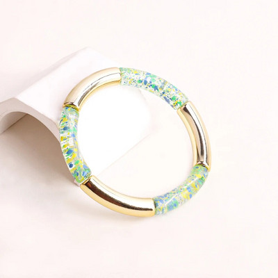 FishSheep Bohēmijas krāsainie sveķu bambusa sakraujamie rokassprādzes sievietēm Modernas elastīgas ķēdes rokassprādzes Aproces Rotaslietas Dāvanas