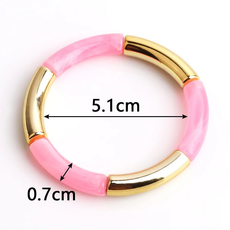 FishSheep Bohēmijas krāsainie sveķu bambusa sakraujamie rokassprādzes sievietēm Modernas elastīgas ķēdes rokassprādzes Aproces Rotaslietas Dāvanas