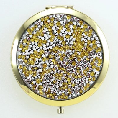 Φορητός διπλής όψης αναδιπλούμενος καλλυντικός καθρέφτης γυναικεία δώρα με ρέουσα αστραφτερή άμμο Μίνι καθρέφτης μακιγιάζ Συμπαγείς καθρέφτες τσέπης