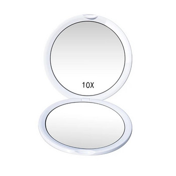 Увеличително огледало Огледало за грим Мини джобно компактно огледало Кръгло ръчно огледало Преносимо козметика за пътуване Инструменти за жени X10