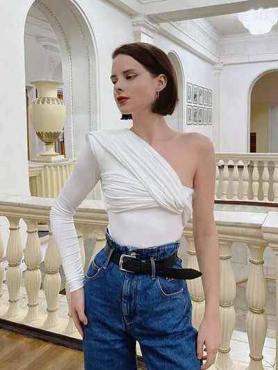 Seksīgi bodiji Patchwork kombinezoni Sieviešu modes tērpi ar garām piedurknēm Bodysuit Playsuit Naktsklubs Bodycon Womans Apģērbi ballīšu kombinezoni