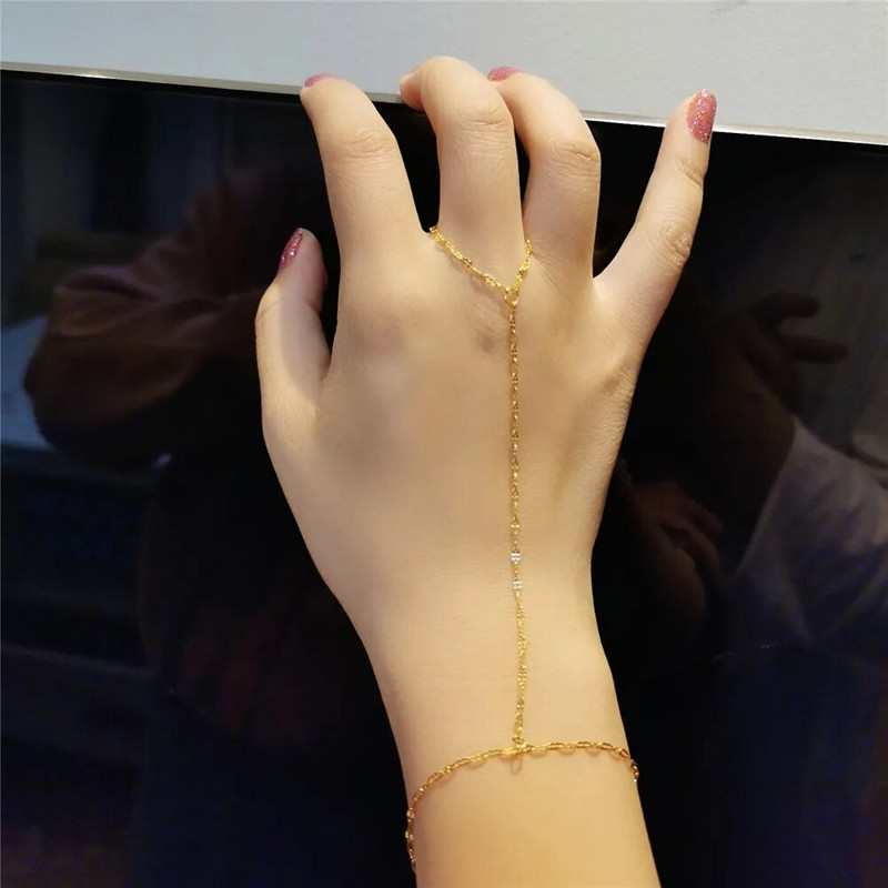 MinaMaMa nerūsējošā tērauda krelles ķēdes pirkstu rokassprādzes sievietēm jaunas modes pirkstu rokas ķēdes rotaslietas dāvanas