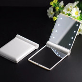 1 τεμ με 8 LED αναδιπλούμενα φωτιστικά φωτιστικά Γυναικεία καθρέφτες μακιγιάζ Γυναικεία καλλυντικά χειροποίητα αναδιπλούμενος φορητός συμπαγής καθρέφτης τσέπης