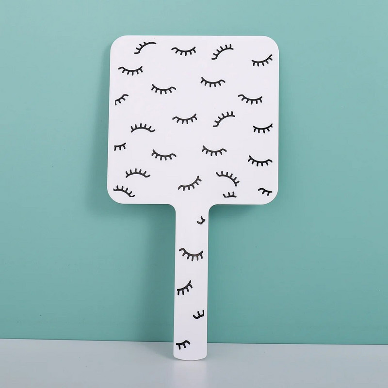 1 db kézi sminktükör négyzet alakú tükör női nyéllel smink kozmetikai szépségápolási eszközök kézi hiúsági sminktükör sminkeszközök