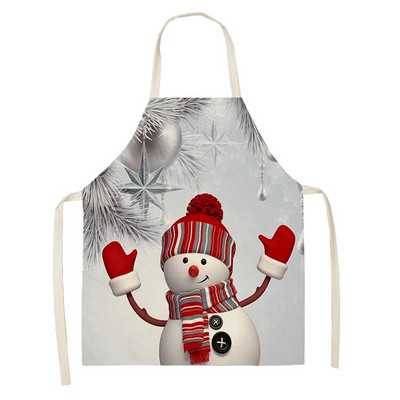 Jaungada sniegavīra raksts Ziemassvētku priekšauts mājās gatavošana virtuves dekorēšana priekšauts pieaugušajiem, traipiem izturīgs priekšauts Ziemassvētku rotājums