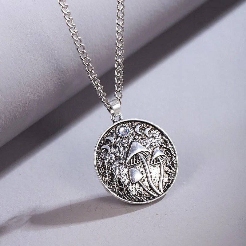 Nauji kūrybingi grybų kaklo pakabukai vyrų moterų asmenybės vintažiniai pakabukai žvaigždžių mėnulio formos vakarėlio poros karoliai papuošalai